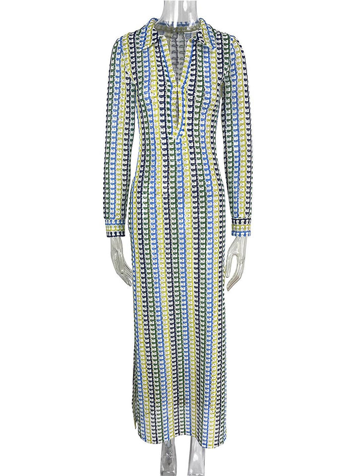 Levoire | Robe Longue En Crochet Avec Décolleté Plongeant Motif Floral Fente Manches Longues Boho Décontracté Plage Pour L'Été