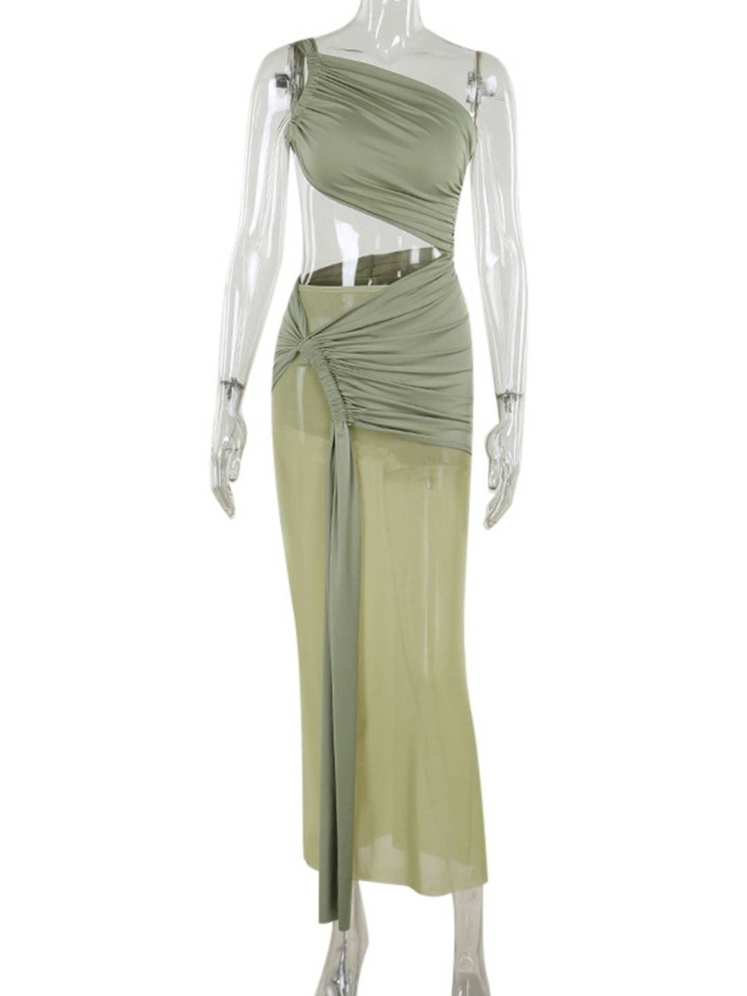 Levoire | Robe Longue Coupe Tulle Une Épaule Sans Manches Dames Élégante Décontractée Plage
