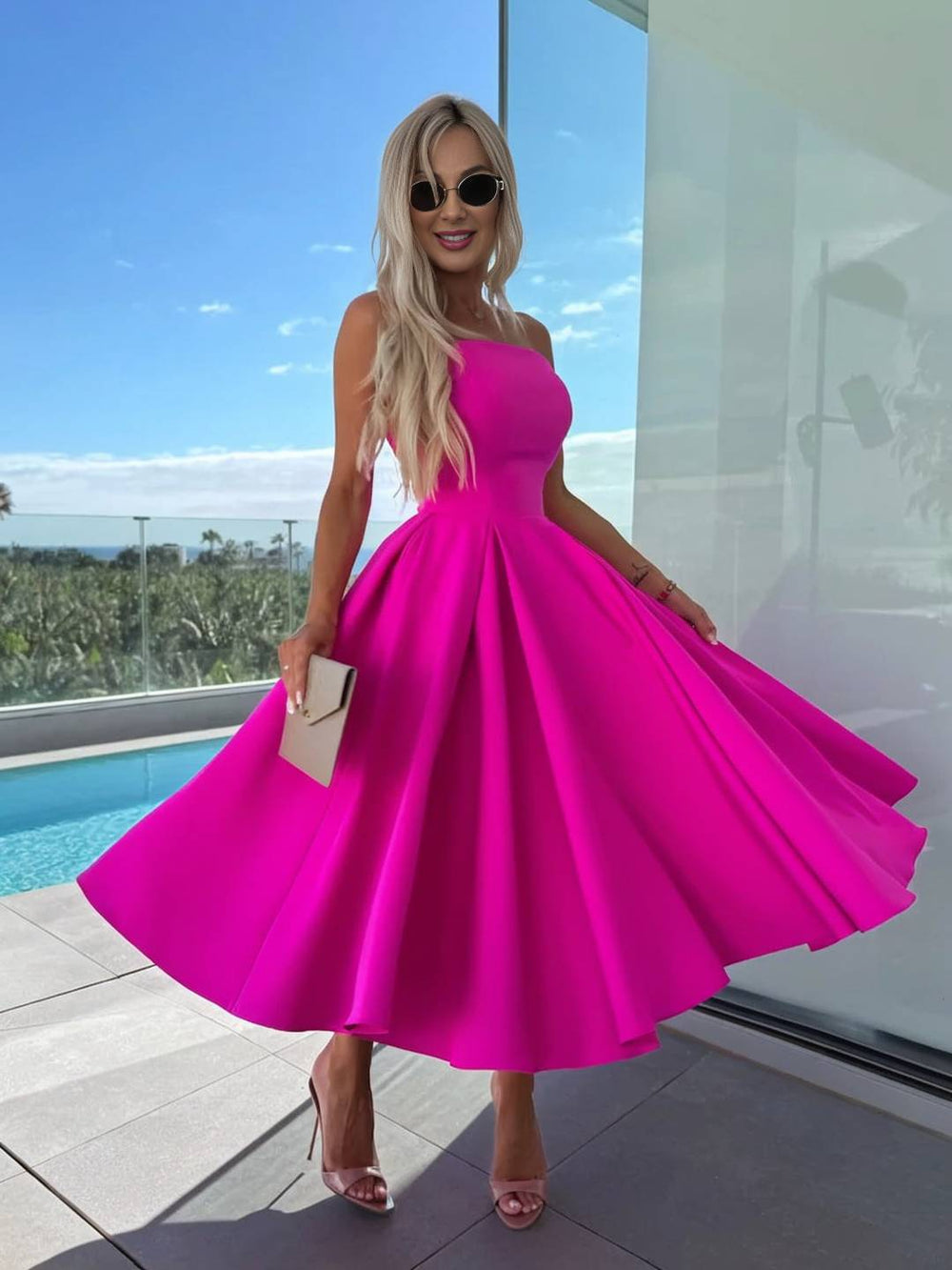 Levoire | Robe Longue En A Sans Manches Sans Bretelles Pour Femmes Décontractée Élégante Prom Fête Robe De Cocktail Anniversaire