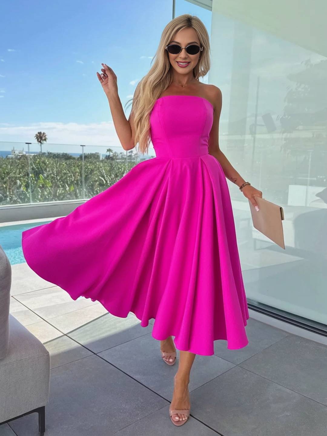 Levoire | Robe Longue En A Sans Manches Sans Bretelles Pour Femmes Décontractée Élégante Prom Fête Robe De Cocktail Anniversaire