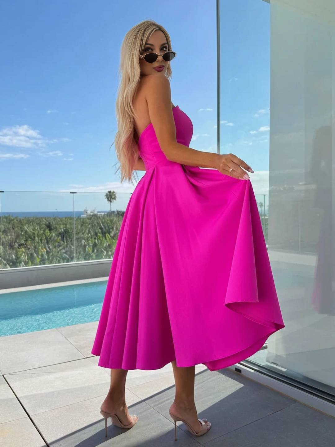 Levoire | Robe Longue En A Sans Manches Sans Bretelles Pour Femmes Décontractée Élégante Prom Fête Robe De Cocktail Anniversaire