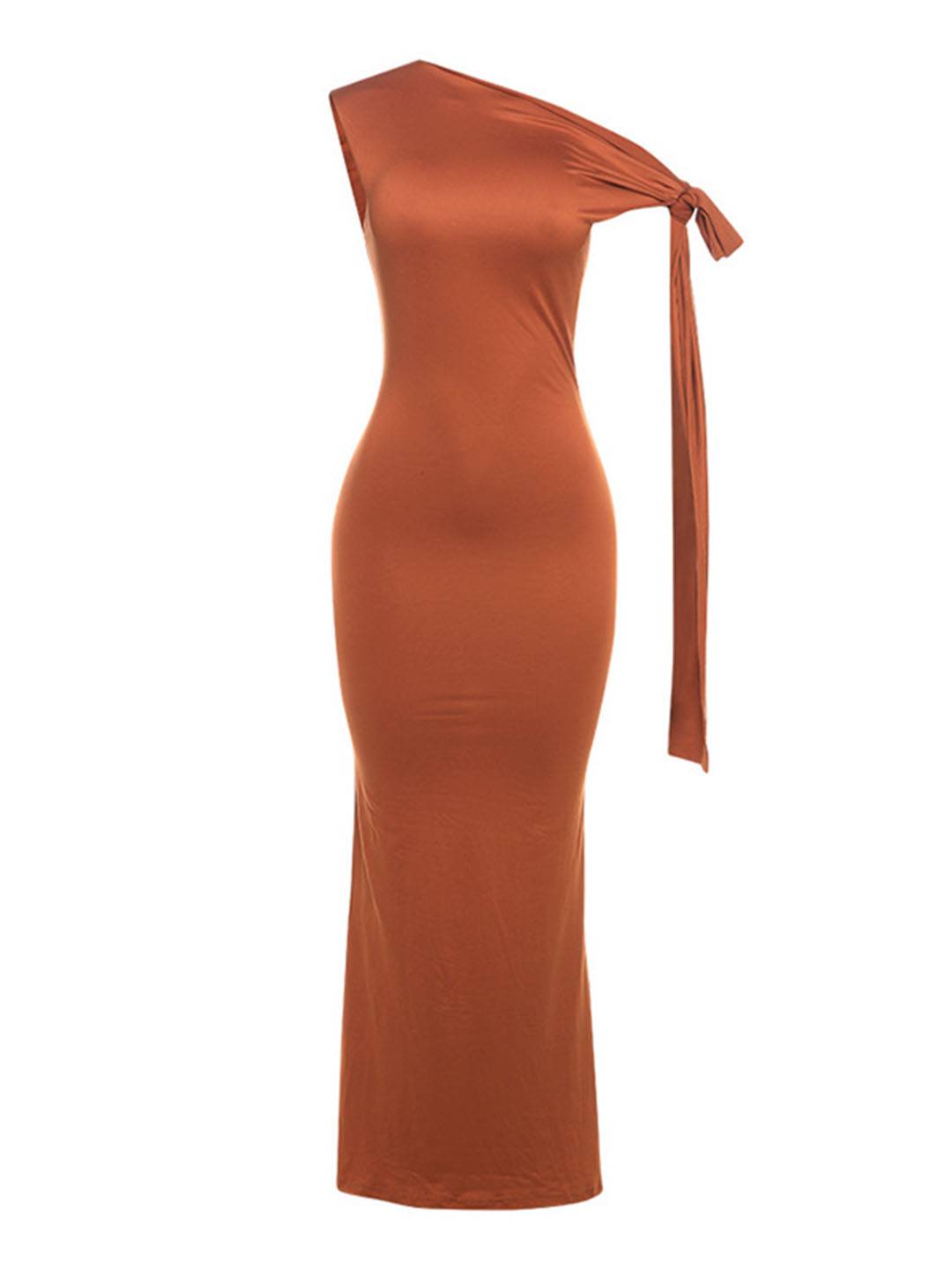 Levoire | Robe Longue Sans Manches À Épaule Unique Ajustée Pour Femmes Élégante Pour Prom Bal Pour Cérémonie De Mariage