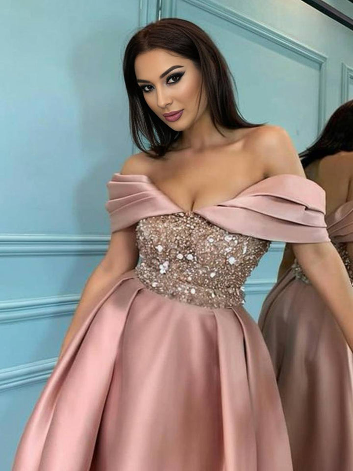 Levoire | Robe A-Ligne Longueur Genou Paillettes Brillantes Sans Manches Femme Élégante Mode Cocktail