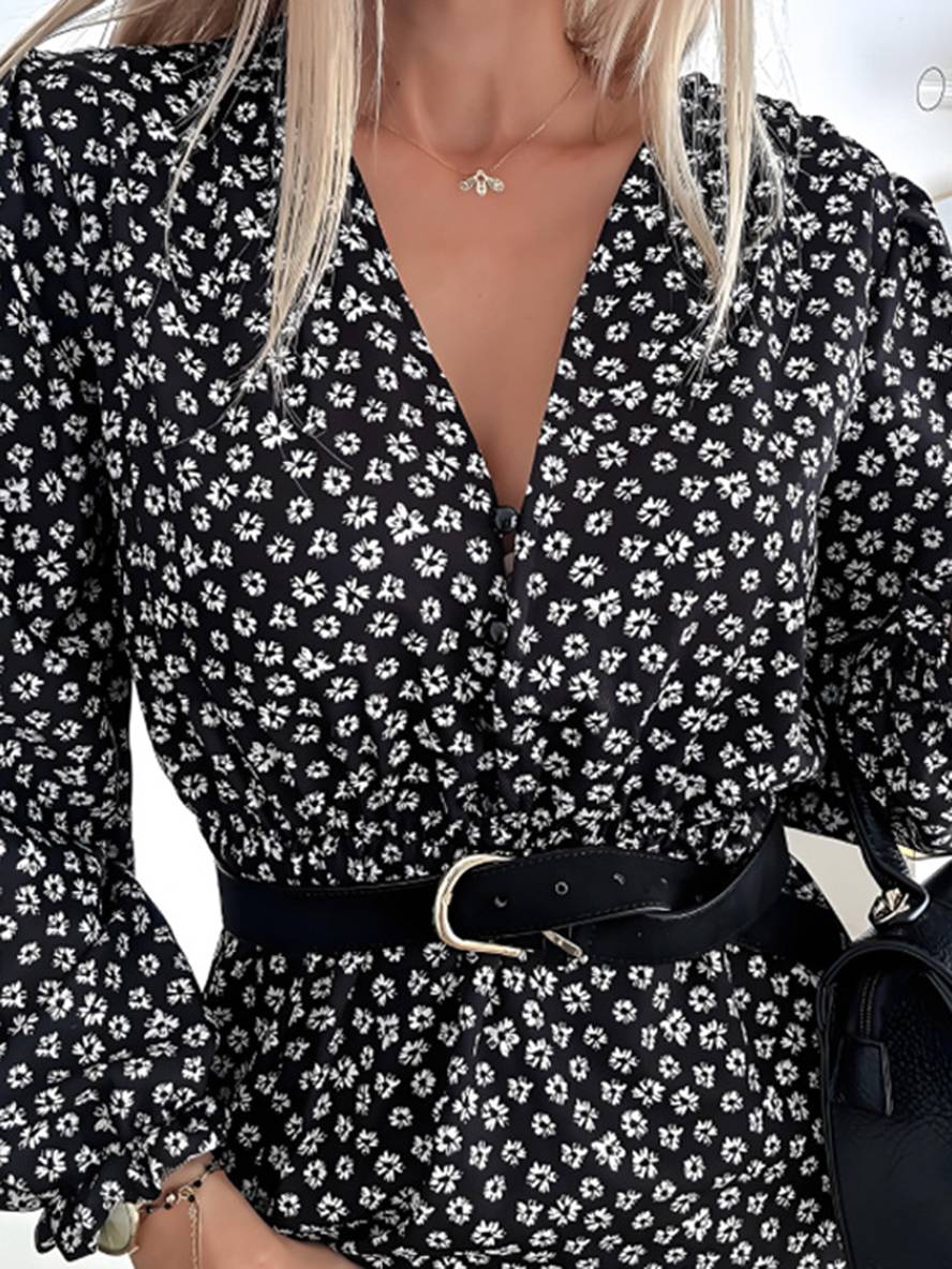 Levoire | Robe Midi Longue Col V Fente Latérale Volants Élégant Femme Loisirs Bal
