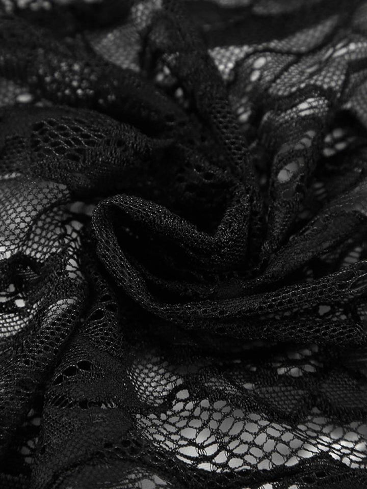 Levoire | Robe Courte En Dentelle À Décolleté Carré, Manches Évasées, Manches Longues, Robe De Cocktail Élégante Pour Femmes