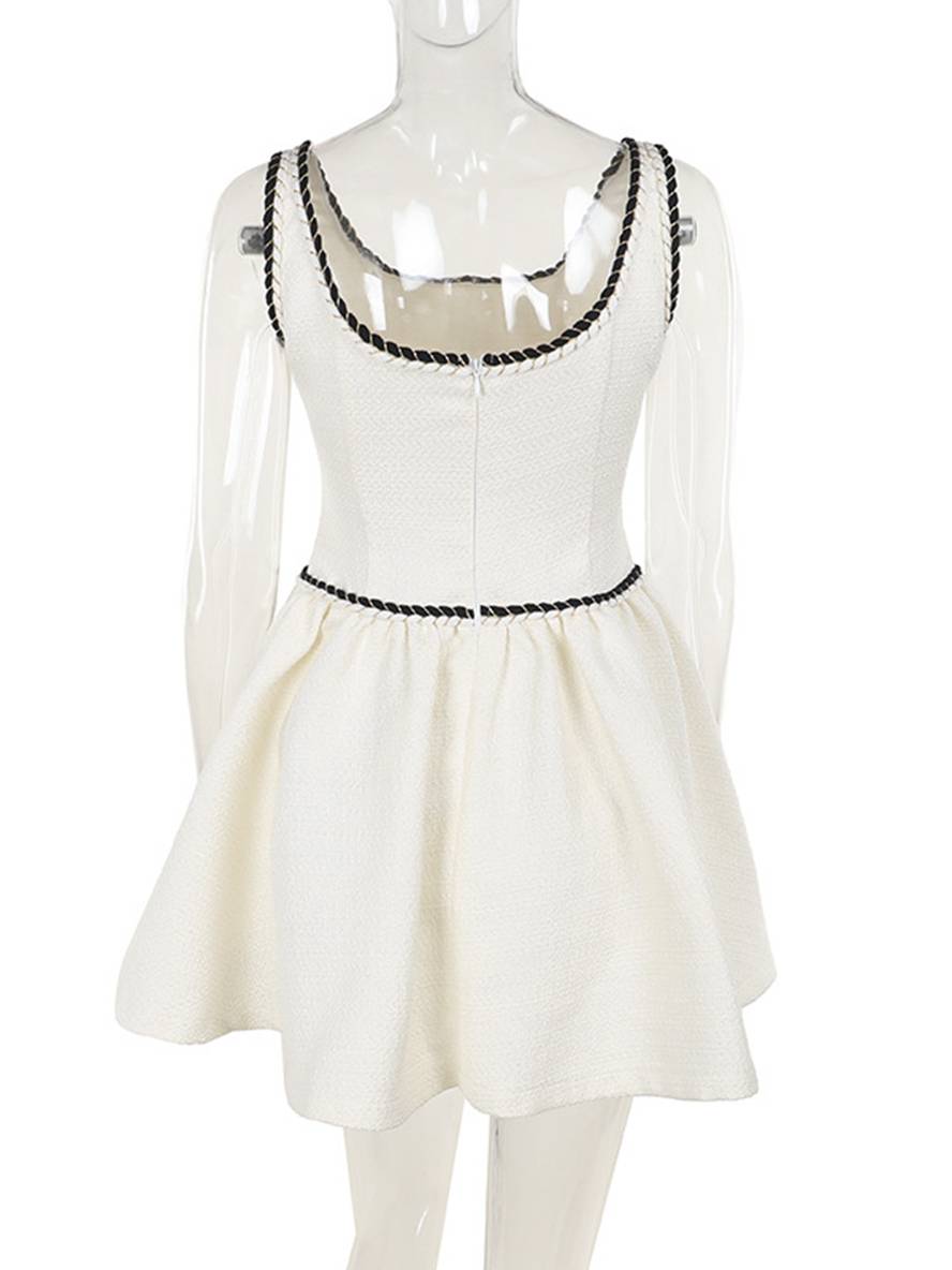 Levoire | Robe Courte Trapèze Avec Fines Bretelles Fluide Dos Nu Sans Manches Pour Femmes Élégante Bal De Fin D'Études Robe De Cocktail