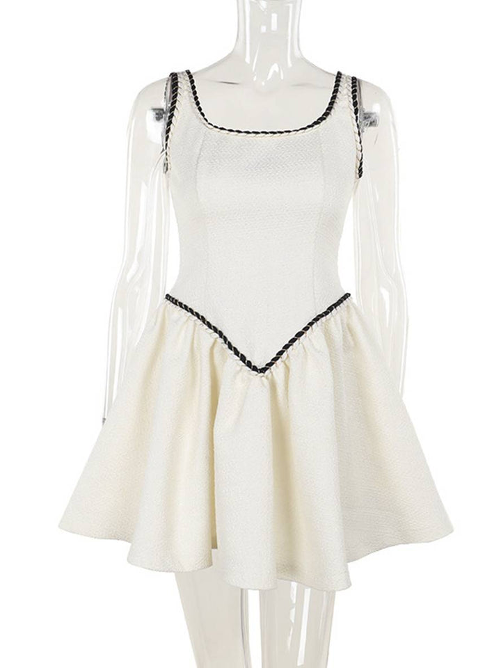 Levoire | Robe Courte Trapèze Avec Fines Bretelles Fluide Dos Nu Sans Manches Pour Femmes Élégante Bal De Fin D'Études Robe De Cocktail