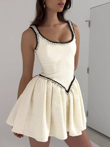 Levoire | Robe Courte Trapèze Avec Fines Bretelles Fluide Dos Nu Sans Manches Pour Femmes Élégante Bal De Fin D'Études Robe De Cocktail