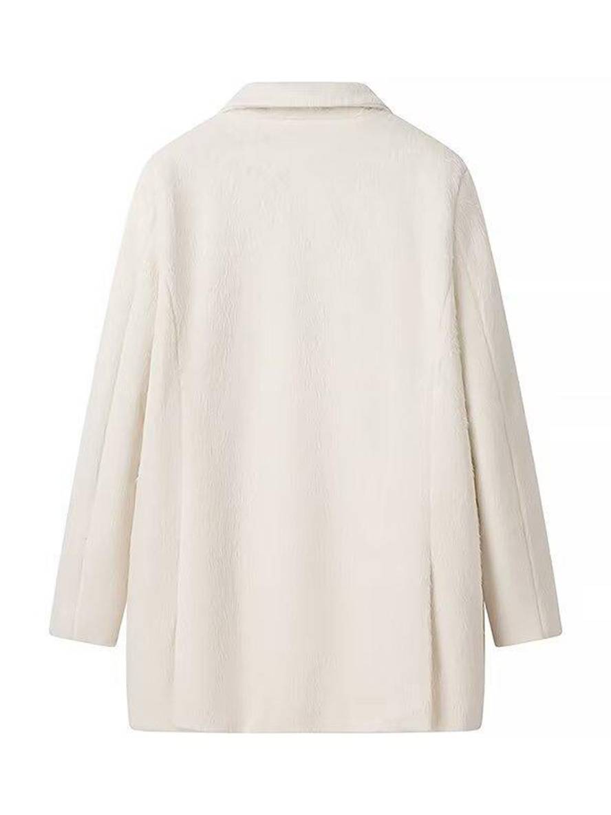 Levoire | Blazer Oversize Uni Boutons Poches Polo Manches Longues Femmes Élégant Décontracté Hiver Veste