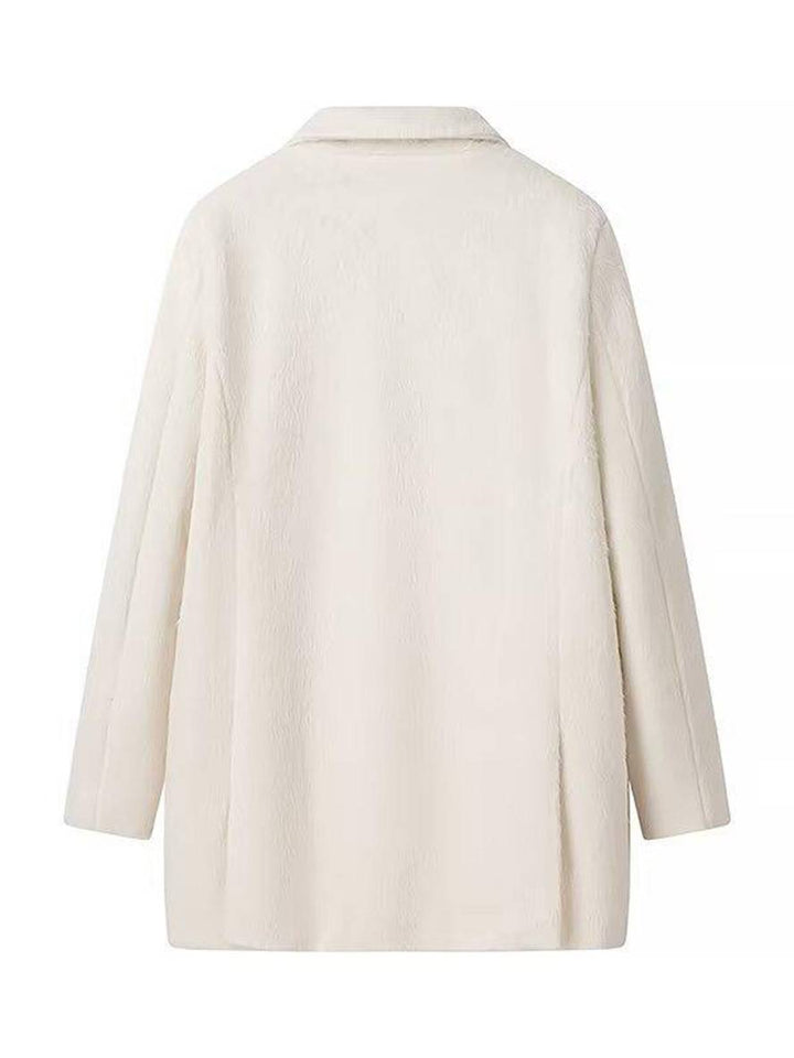 Levoire | Blazer Oversize Uni Boutons Poches Polo Manches Longues Femmes Élégant Décontracté Hiver Veste