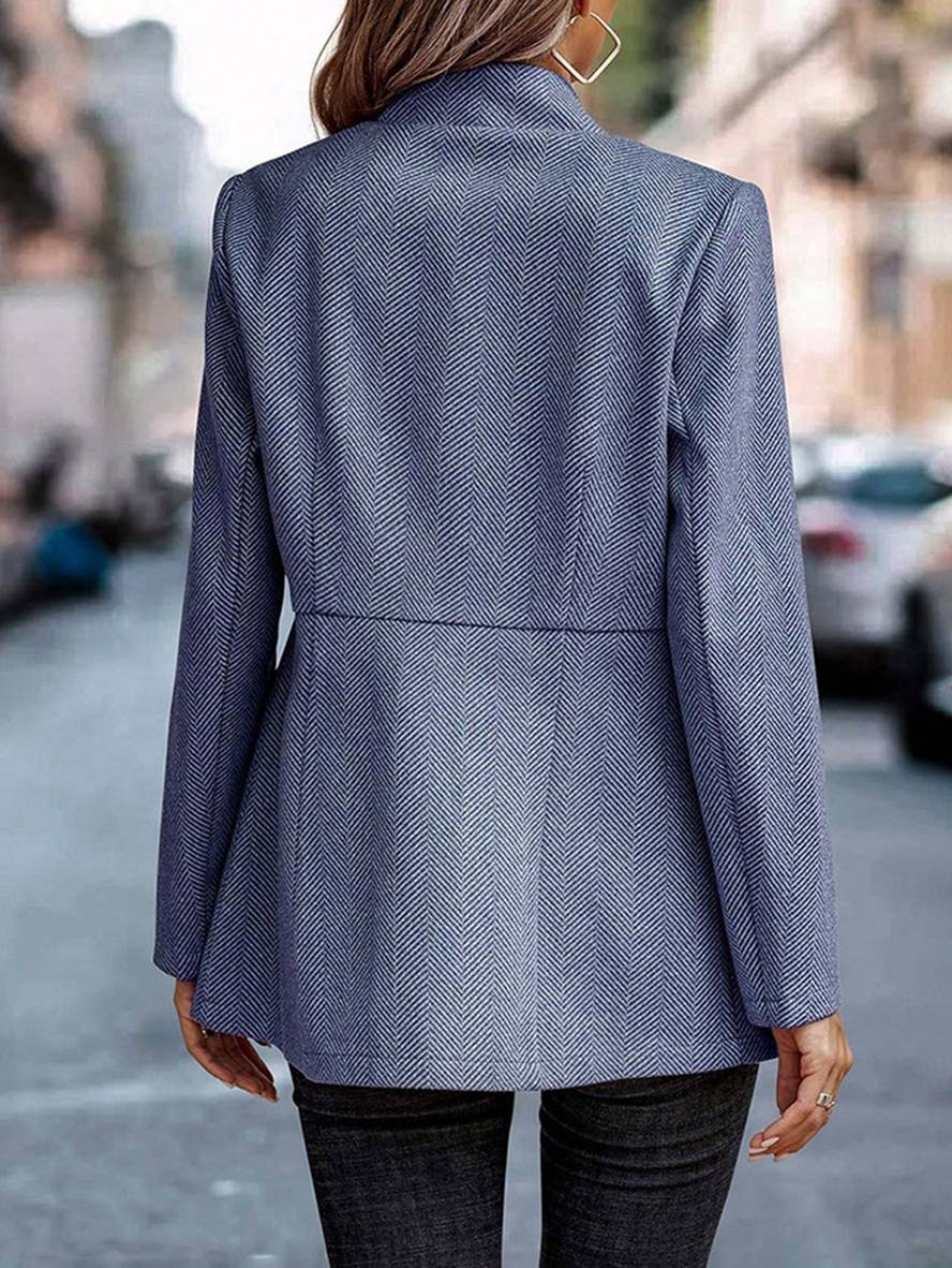 Levoire | Blazer Chevron Cut V Manches Longues Femme Élégant Casual Mode Veste