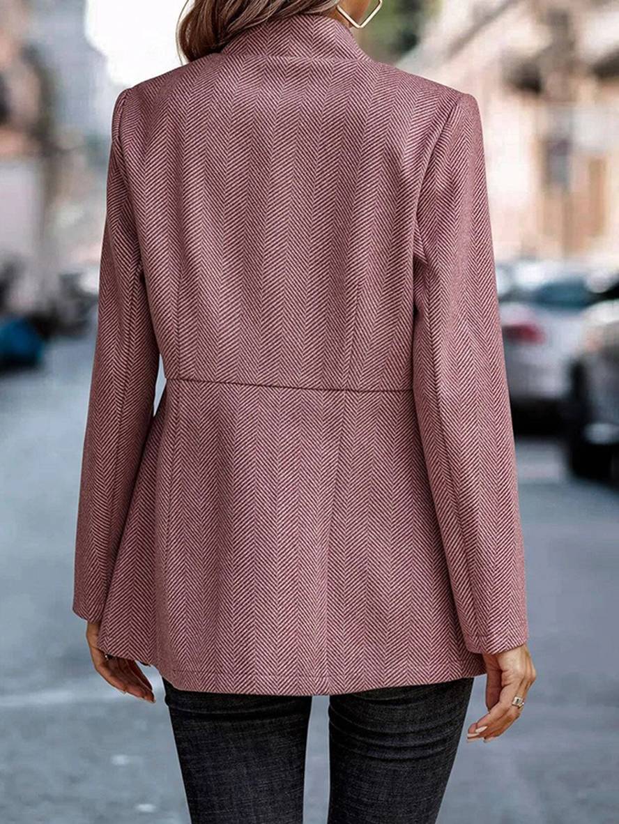 Levoire | Blazer Chevron Cut V Manches Longues Femme Élégant Casual Mode Veste