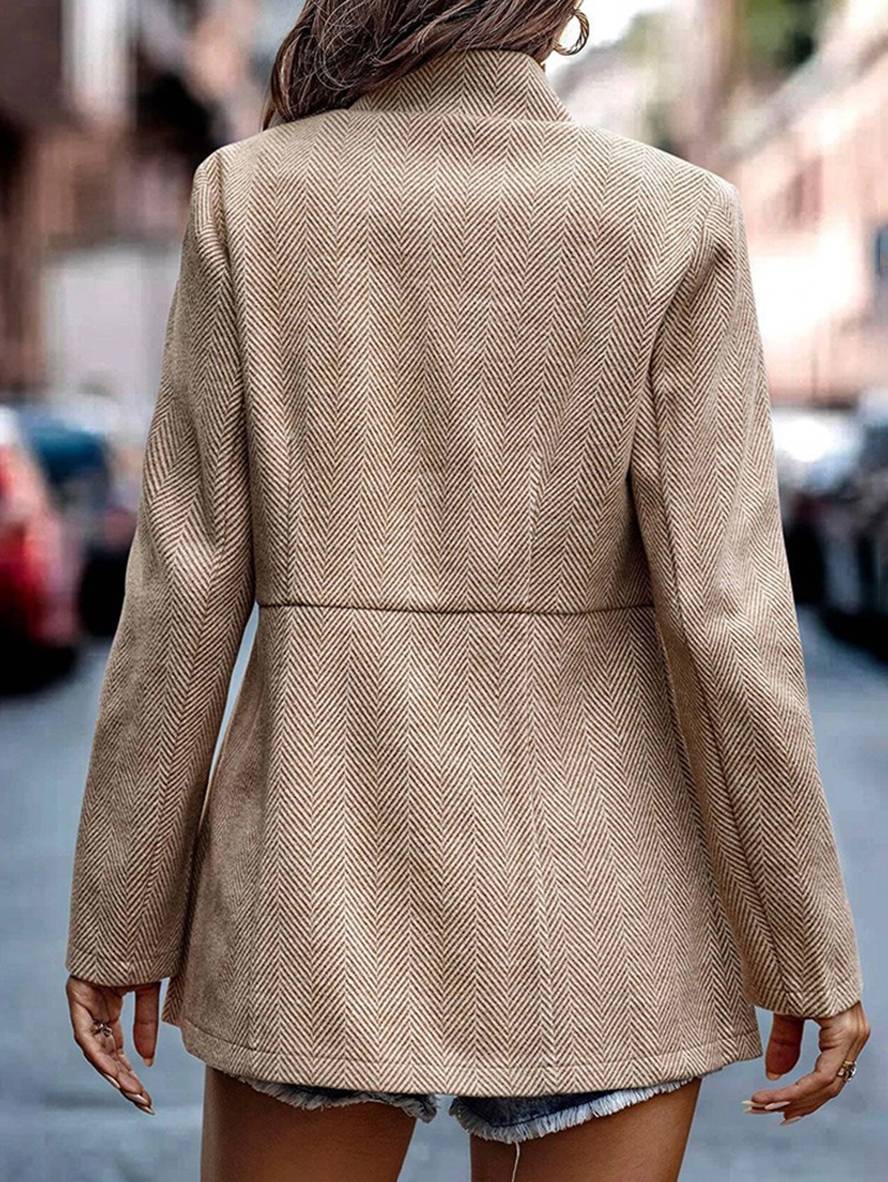 Levoire | Blazer Chevron Cut V Manches Longues Femme Élégant Casual Mode Veste