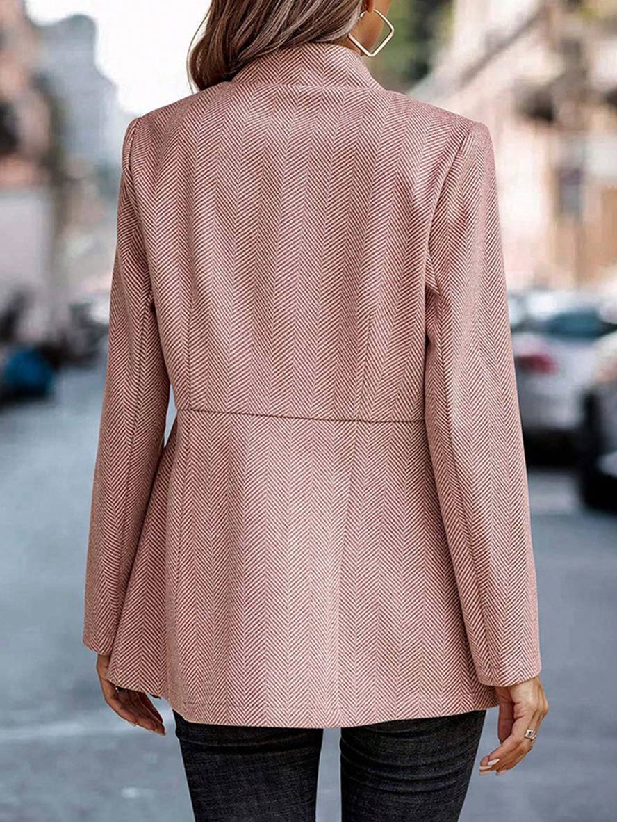 Levoire | Blazer Chevron Cut V Manches Longues Femme Élégant Casual Mode Veste