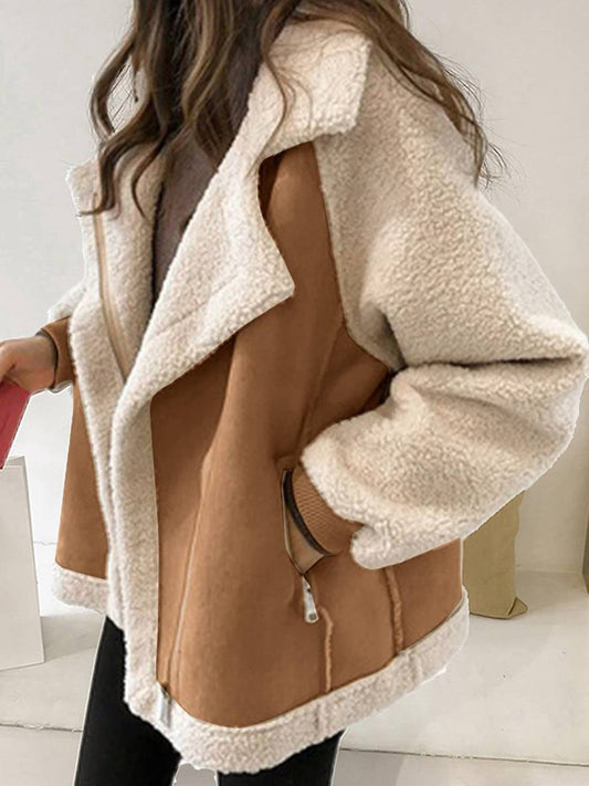 Levoire | Blouson Style Pilote En Suède Teddy Oversize Veste D'Hiver