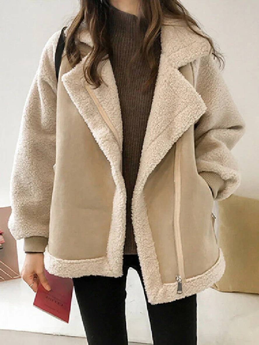 Levoire | Blouson Style Pilote En Suède Teddy Oversize Veste D'Hiver
