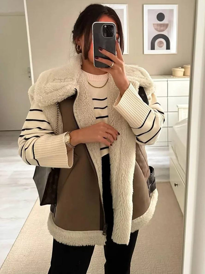 Levoire | Gilet En Daim Sans Manches, Doublé En Polaire, Avec Poches, Ceinture, Boucle Chunky, Gilet Décontracté Pour Femmes En Suedine
