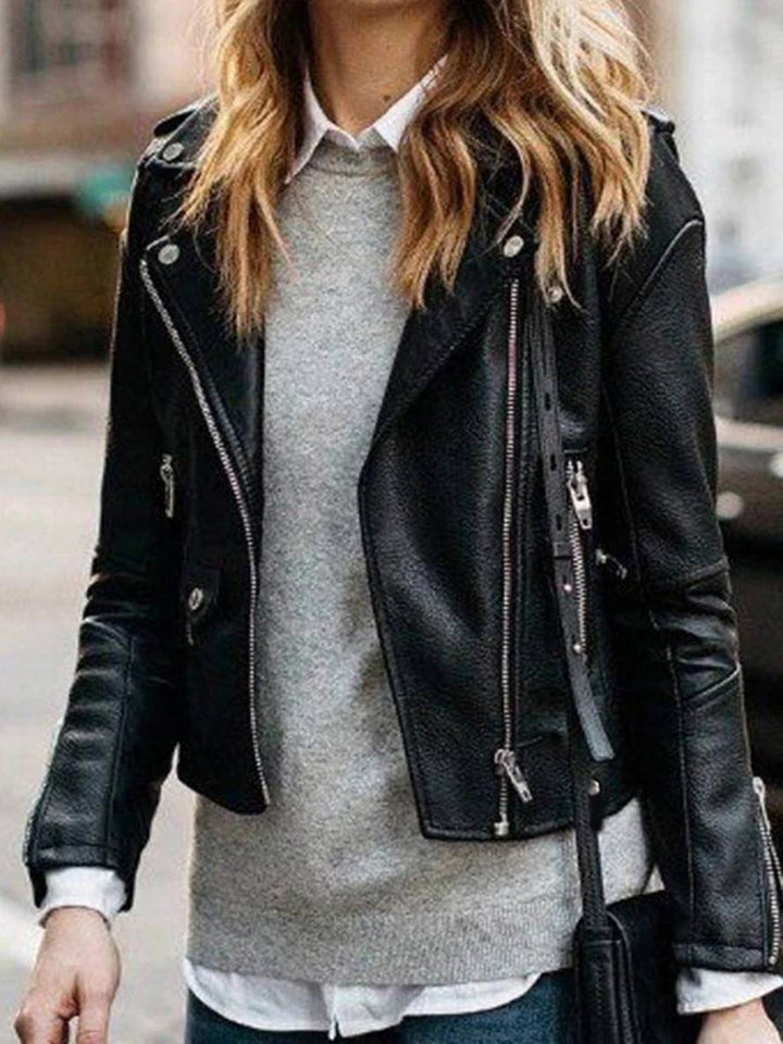 Levoire | Perfecto Veste En Simili Cuir Femme Noire Noir
