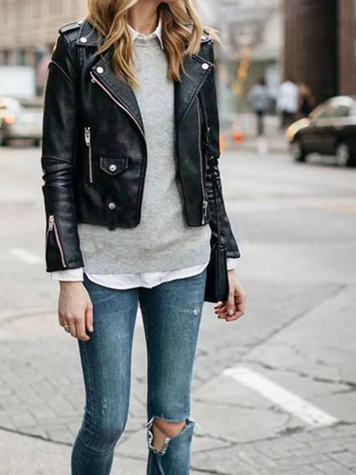 Levoire | Perfecto Veste En Simili Cuir Femme Noire