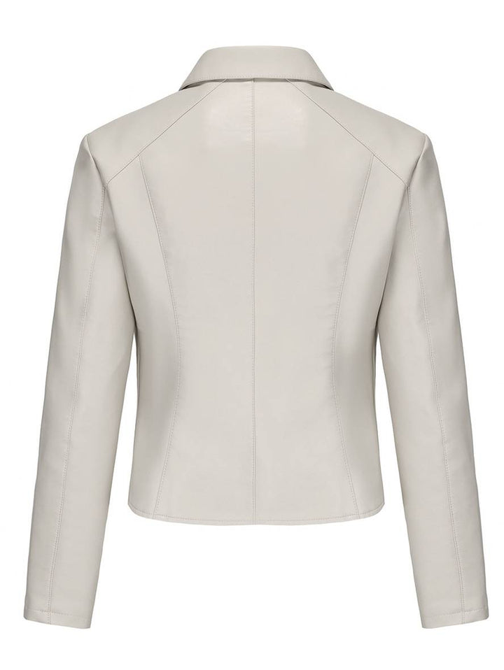 Levoire | Veste Courte Parfaite En Simili Cuir Avec Boutons Pression Et Clous, Col À Revers, Manches Longues, Mode De Loisirs Pour Femmes, Veste D'Automne