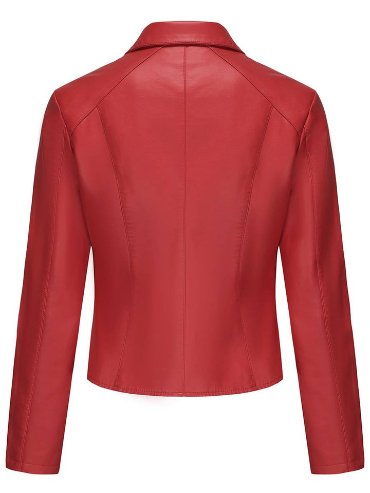 Levoire | Veste Courte Parfaite En Simili Cuir Avec Boutons Pression Et Clous, Col À Revers, Manches Longues, Mode De Loisirs Pour Femmes, Veste D'Automne