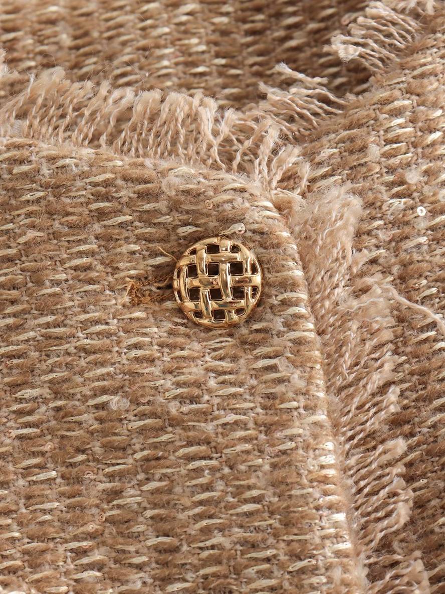 Levoire | Veste En Tartan Pour Femmes En Cachemire Avec Boutons Poches Col Rond Manches Longues Blazer Élégant