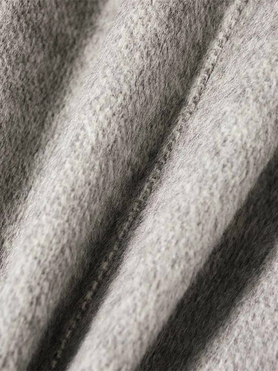 Levoire | Manteau En Laine Mi-Long À Double Boutonnage Avec Poches Col Polo À Manches Longues Pour Femme Élégante