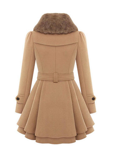 Levoire | Manteau Avec Fausse Fourrure À Double Bouton Femme Élégant Parka D'Hiver