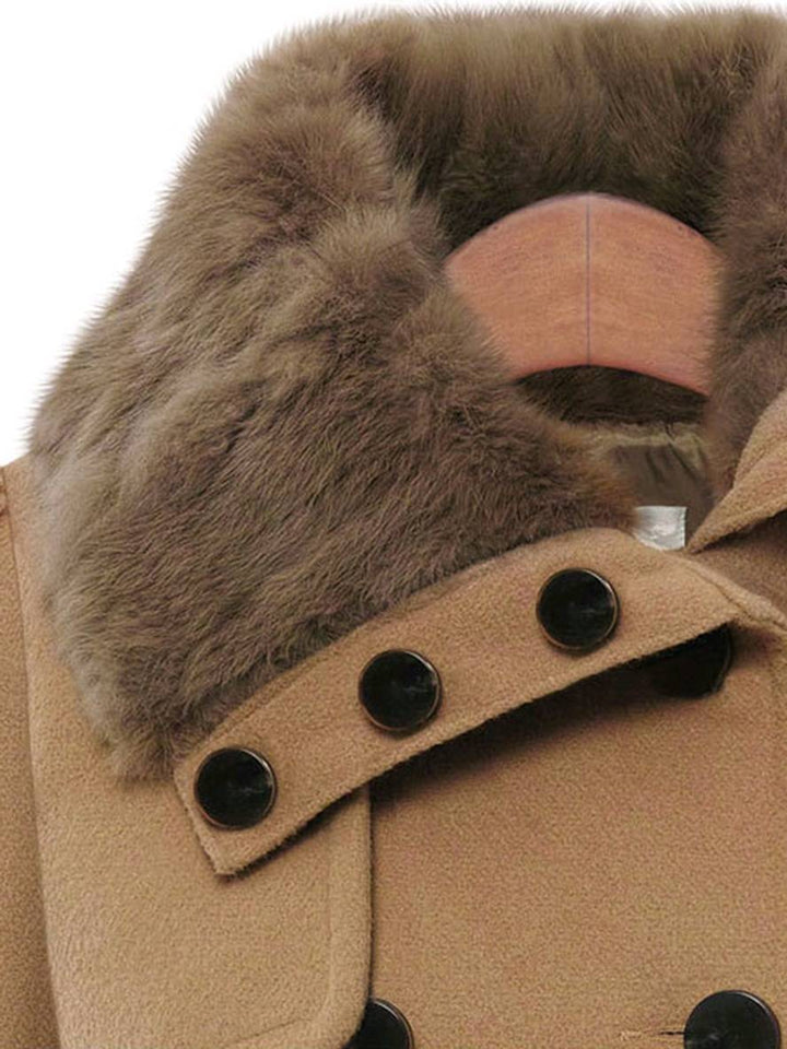 Levoire | Manteau Avec Fausse Fourrure À Double Bouton Femme Élégant Parka D'Hiver
