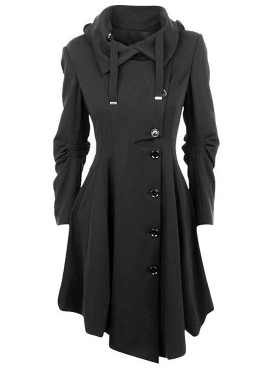 Levoire | Manteau En Laine Mi-Long Avec Capuche À Boutons Pour Femmes Vêtements Élégants Jacket Cape