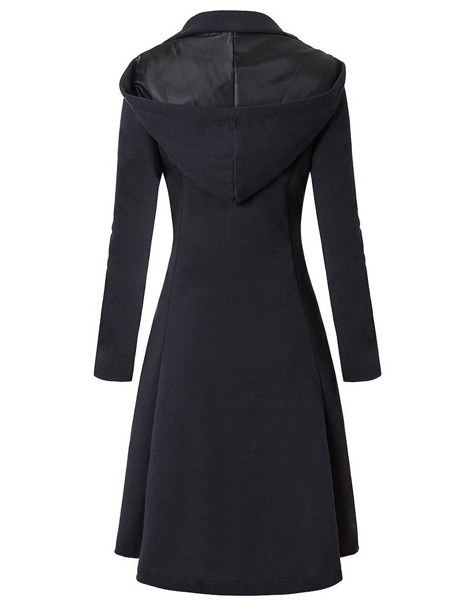Levoire | Manteau En Laine Mi-Long Avec Capuche À Boutons Pour Femmes Vêtements Élégants Jacket Cape