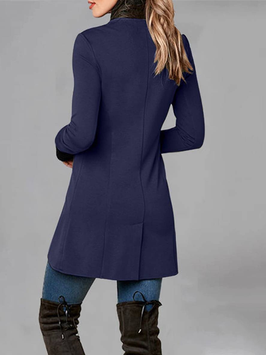 Levoire | Manteau Quotidien Avec Fente, Patte De Boutonnage, Poches Et Col Montant, Mode Femme Décontractée, Veste D'Hiver