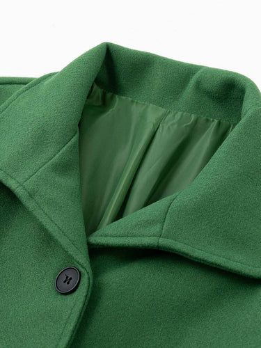 Levoire | Manteau En Laine À Fermeture À Boutons, Poches, Col À Revers Pour Femmes, Élégant, Vintage, Veste D'Hiver