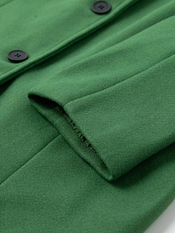 Levoire | Manteau En Laine À Fermeture À Boutons, Poches, Col À Revers Pour Femmes, Élégant, Vintage, Veste D'Hiver