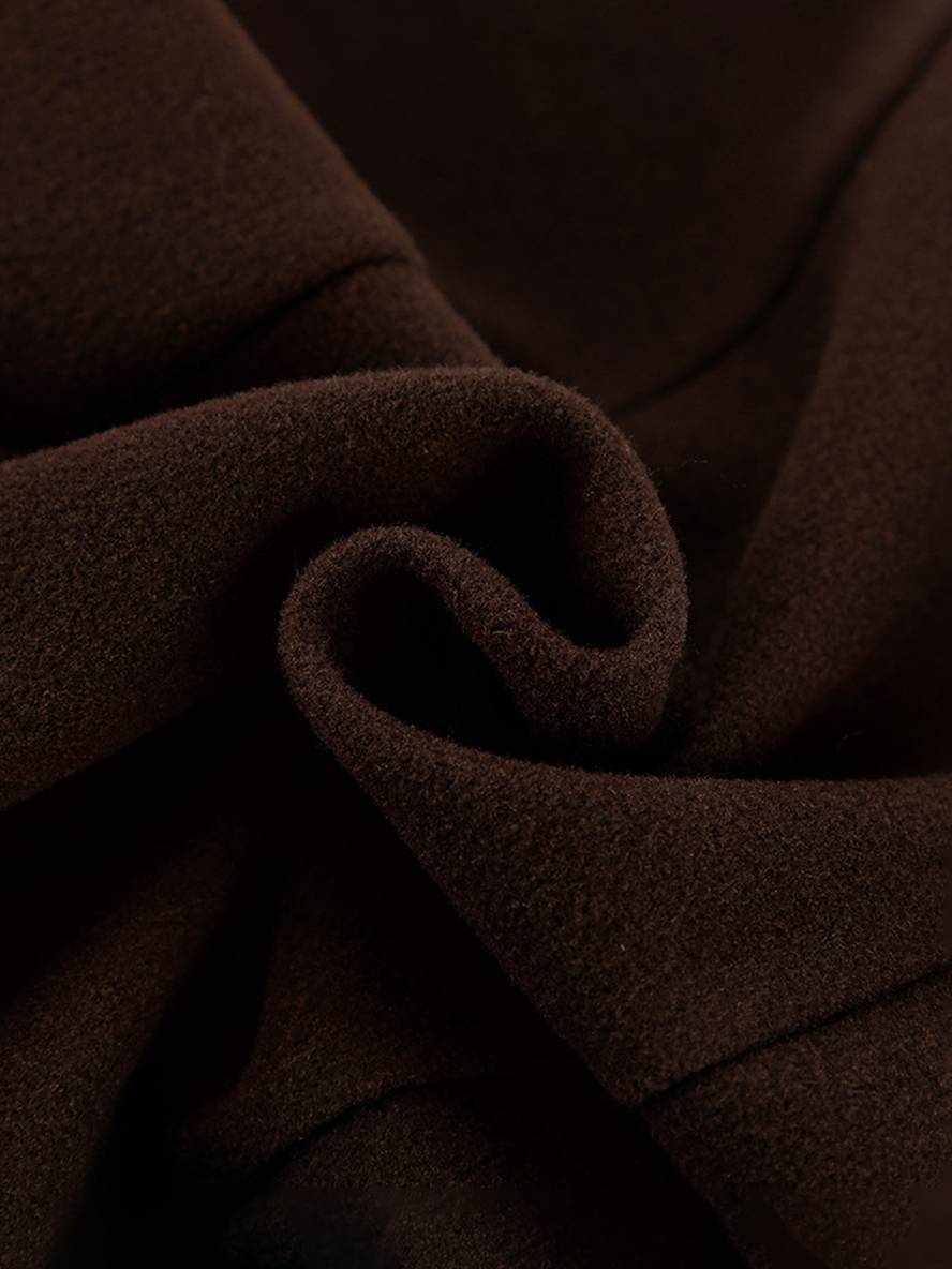 Levoire | Manteau Court En Laine Avec Double Rangée De Boutons, Ceinture, Col En Revers, Élégant, Décontracté, Veste De Caban