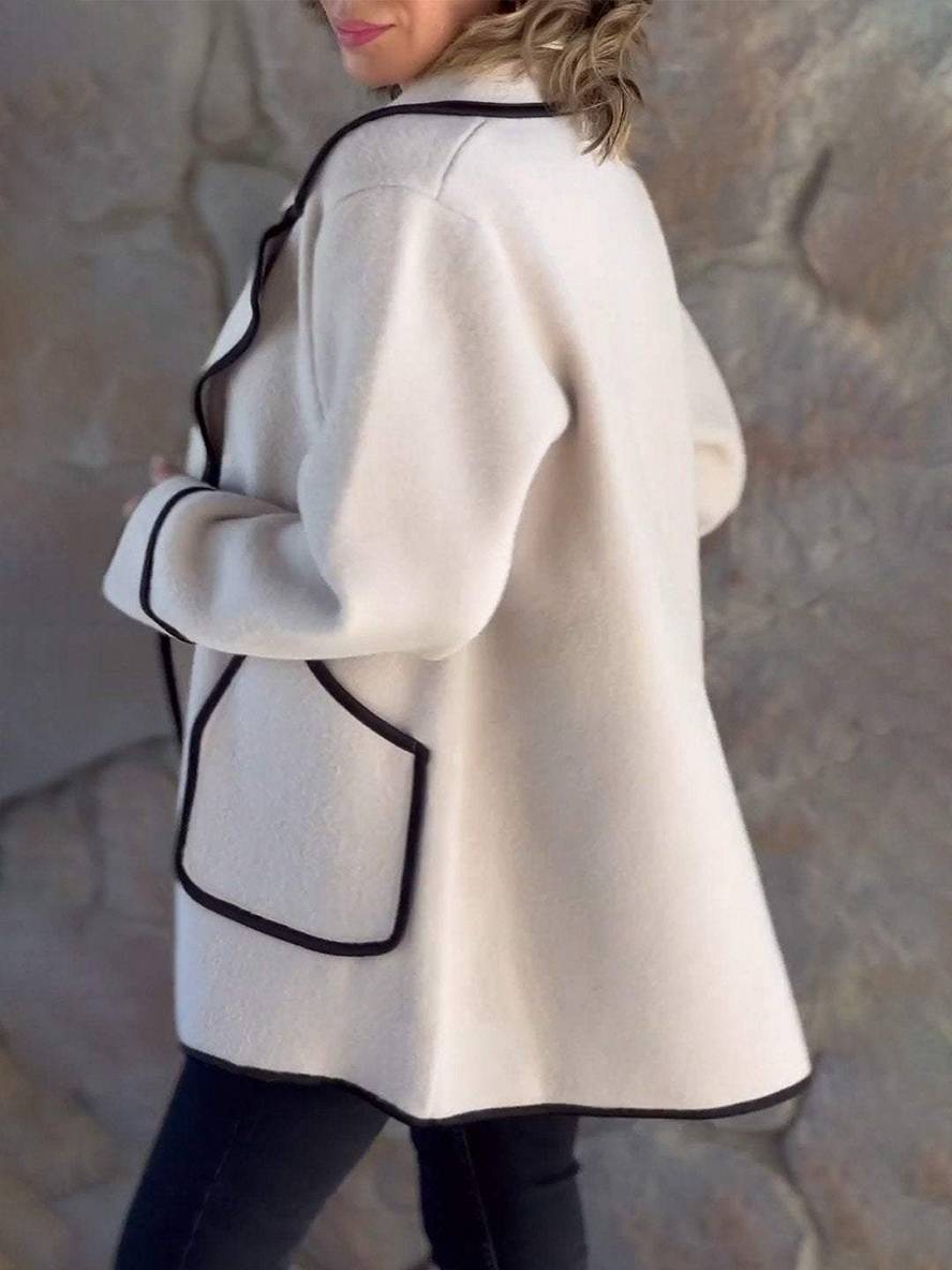 Levoire | Manteau En Laine Midi-Long Avec Boutons Poches Col À Revers Femme Élégant Décontracté Oversized Veste