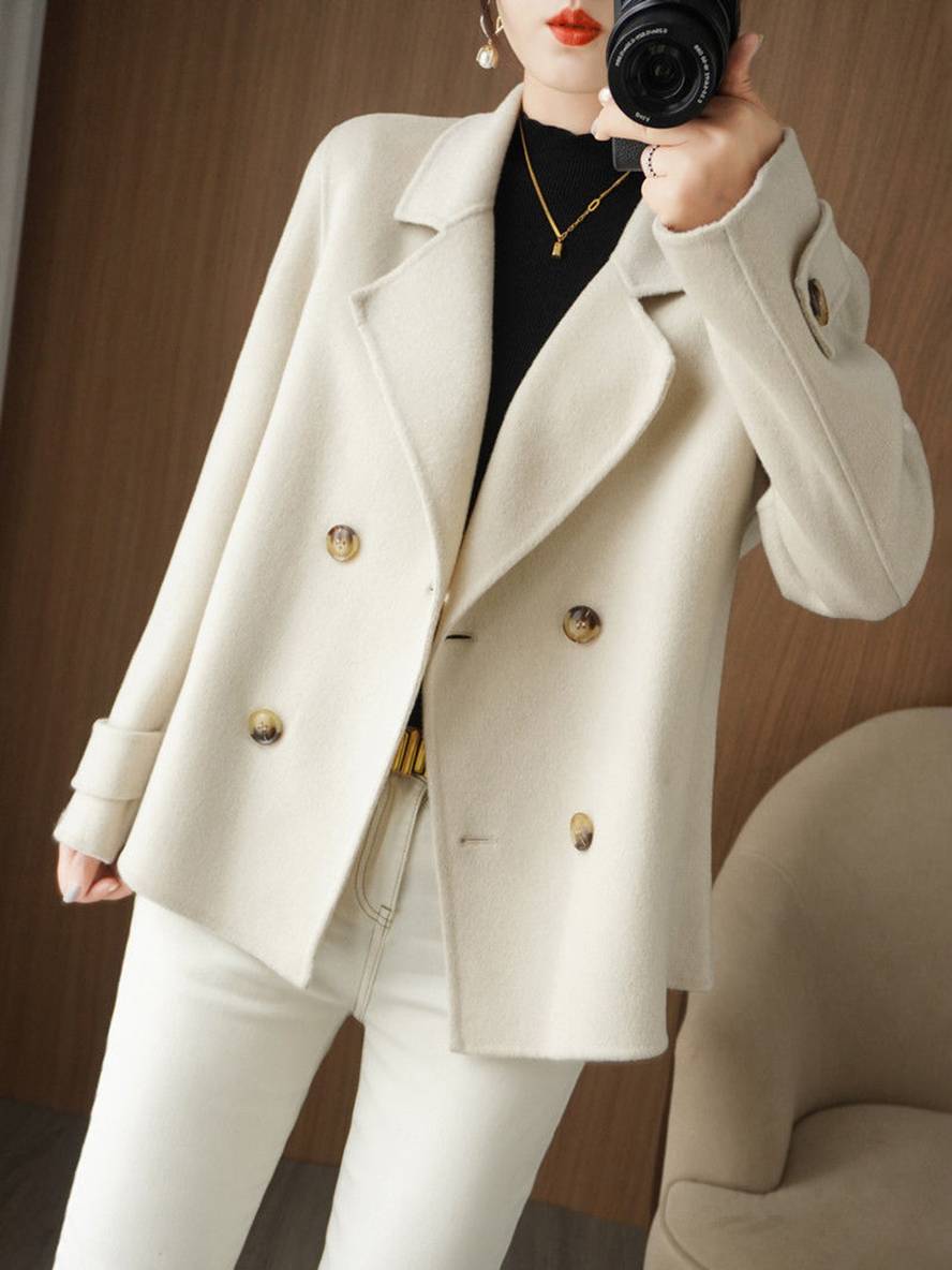 Levoire | Manteau Caban Unicolor Avec Double Boutonnière Et Col Revers Pour Femmes Élégant Décontracté Veste