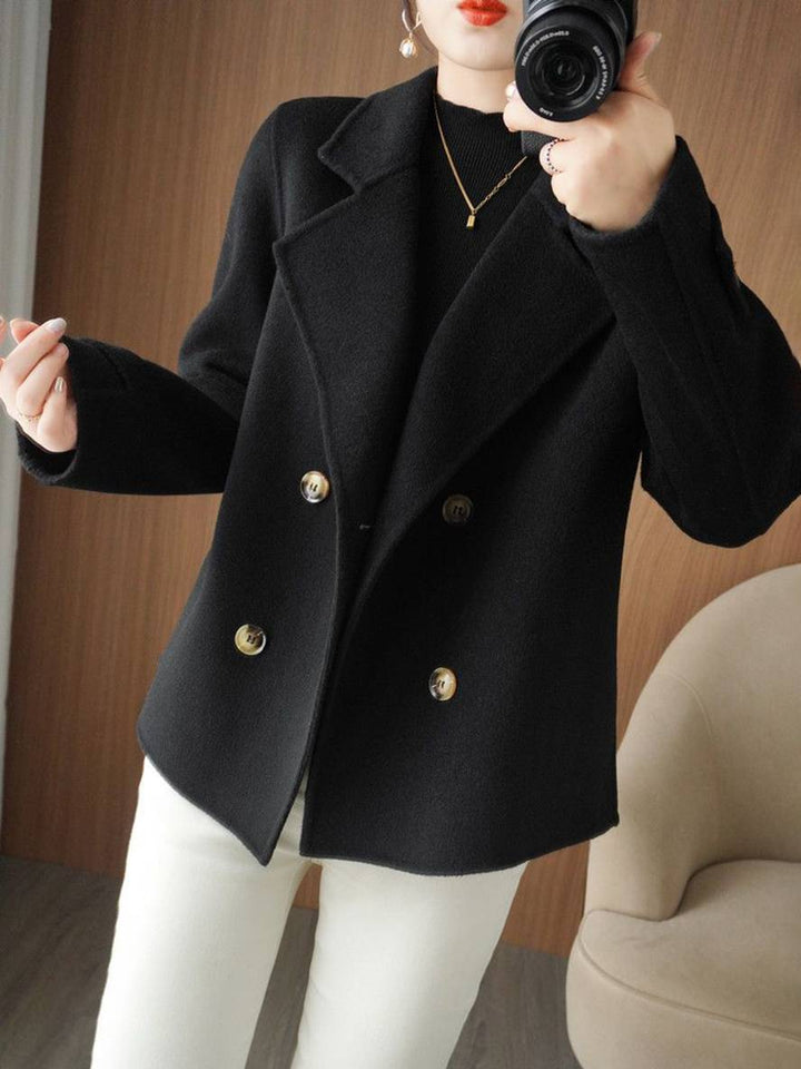 Levoire | Manteau Caban Unicolor Avec Double Boutonnière Et Col Revers Pour Femmes Élégant Décontracté Veste