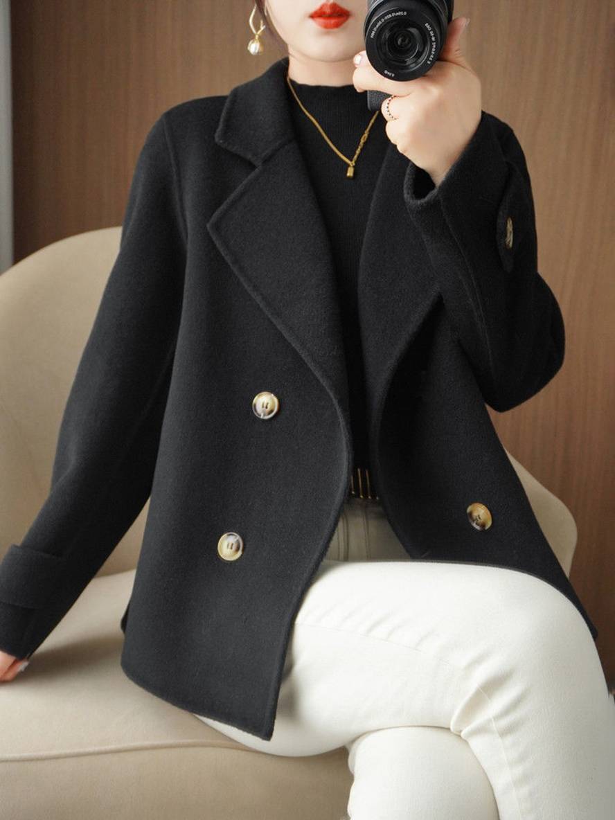 Levoire | Manteau Caban Unicolor Avec Double Boutonnière Et Col Revers Pour Femmes Élégant Décontracté Veste