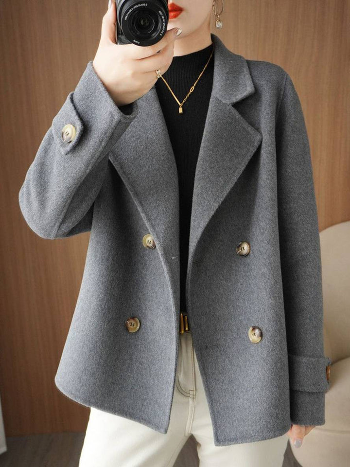 Levoire | Manteau Caban Unicolor Avec Double Boutonnière Et Col Revers Pour Femmes Élégant Décontracté Veste