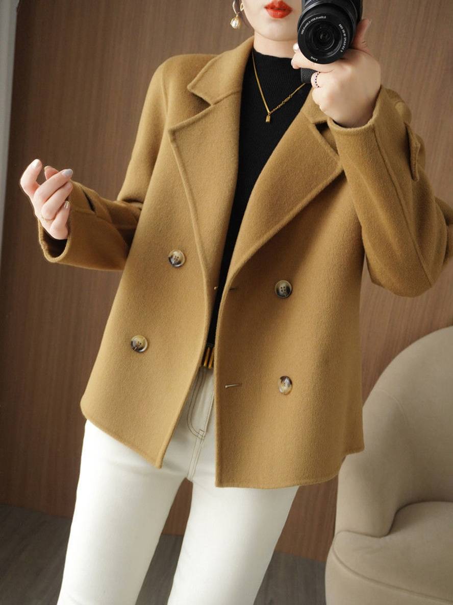 Levoire | Manteau Caban Unicolor Avec Double Boutonnière Et Col Revers Pour Femmes Élégant Décontracté Veste