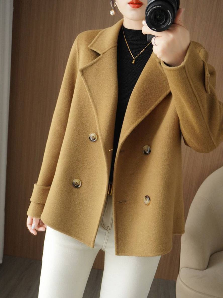Levoire | Manteau Caban Unicolor Avec Double Boutonnière Et Col Revers Pour Femmes Élégant Décontracté Veste