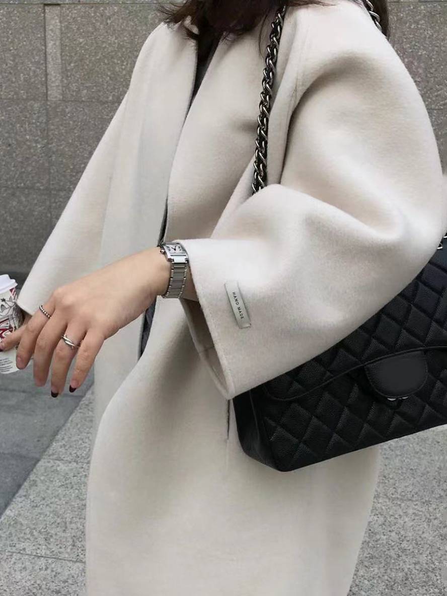 Levoire | Manteau Long Jusqu'Aux Chevilles Pour Femmes Droite Poches Longues Manches Femmes Élégant Décontracté Surdimensionné