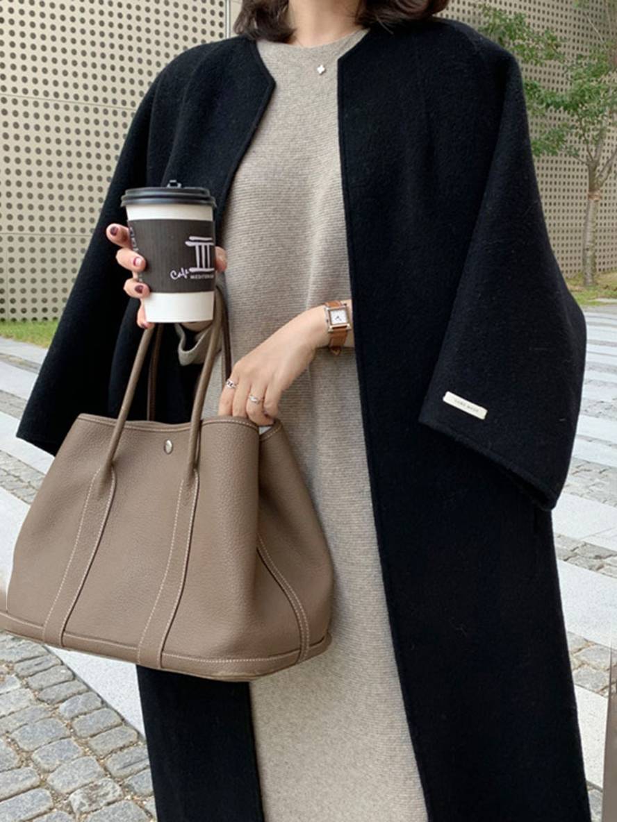 Levoire | Manteau Long Jusqu'Aux Chevilles Pour Femmes Droite Poches Longues Manches Femmes Élégant Décontracté Surdimensionné