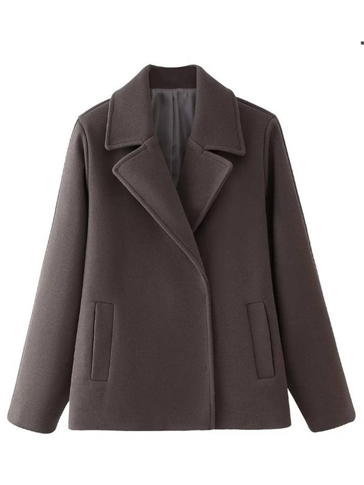 Levoire | Manteau En Laine Avec Col À Revers Long Boutons Manches Élégant Décontracté Oversized Blouson