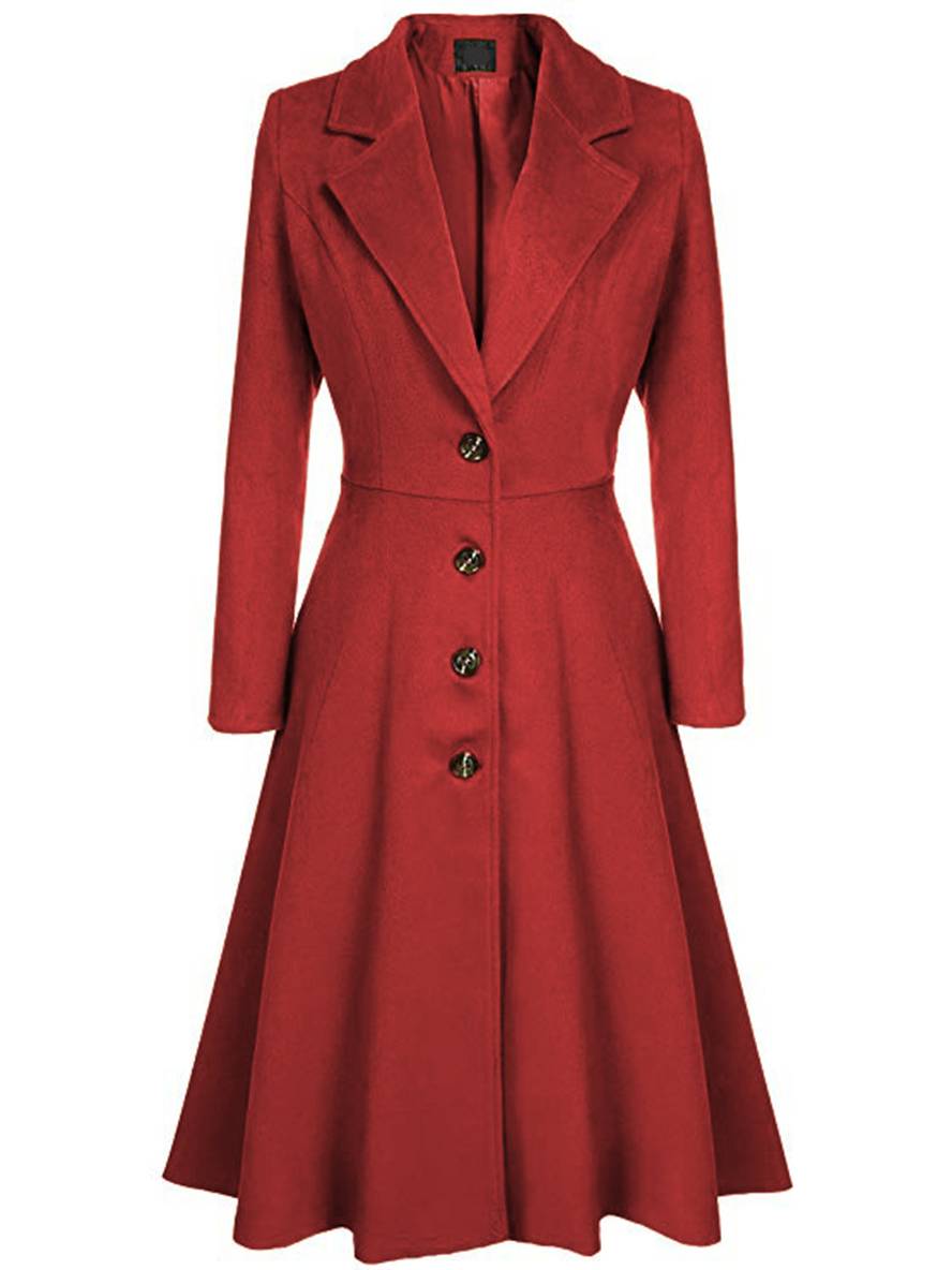 Levoire | Manteau Mi-Long En Laine A-Ligne Boutons Col À Revers Manches Longues Pour Femmes Élégant Décontracté Gilet Décontracté