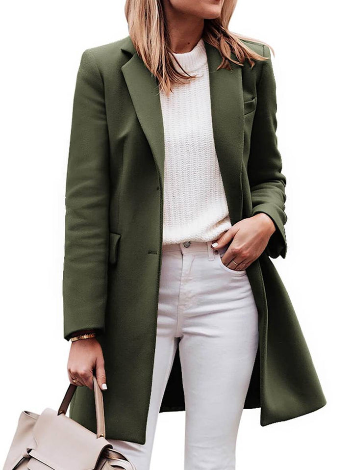 Levoire | Manteau En Laine Uni À Boutons Et Mailles À Manches Longues Pour Femmes Élégant Décontracté Mode Veste