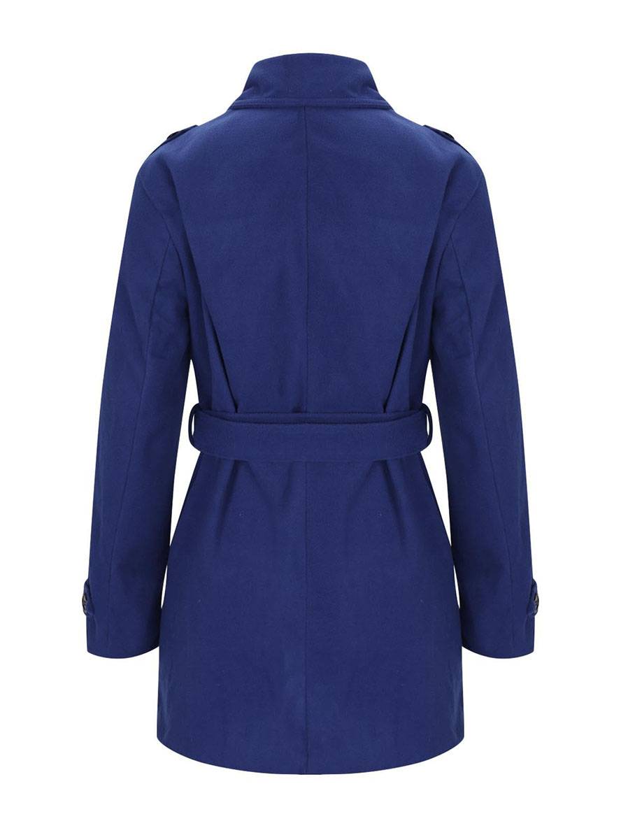 Levoire | Mi-Long Manteau En Laine À Double Boutonnage Ceinture Col À Revers Pour Femmes Élégante Veste Décontractée
