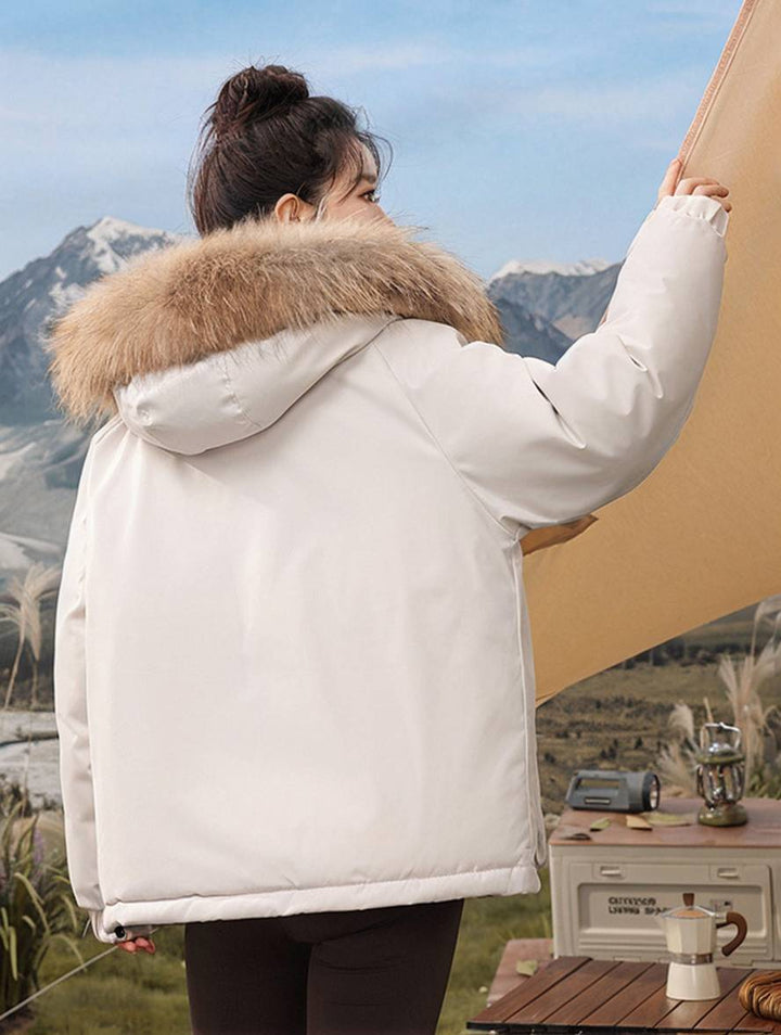 Levoire | Parka Avec Capuche Fermeture Éclair Poches Manches Longues Femmes Élégant Décontracté Ample Casual Manteau D'Hiver