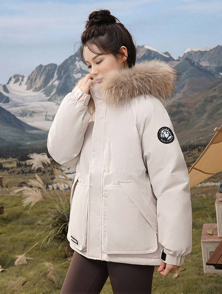 Levoire | Parka Avec Capuche Fermeture Éclair Poches Manches Longues Femmes Élégant Décontracté Ample Casual Manteau D'Hiver